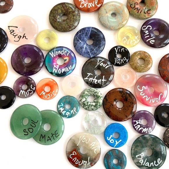 CUSTOM WORD INTENTGEMS PI STONE PENDANT NECKLACE - Picture 6 of 6